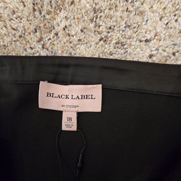 Chico's Black Label Stretch Satin Skirt, Size 18, Black NWT - Picture 7 of 12
